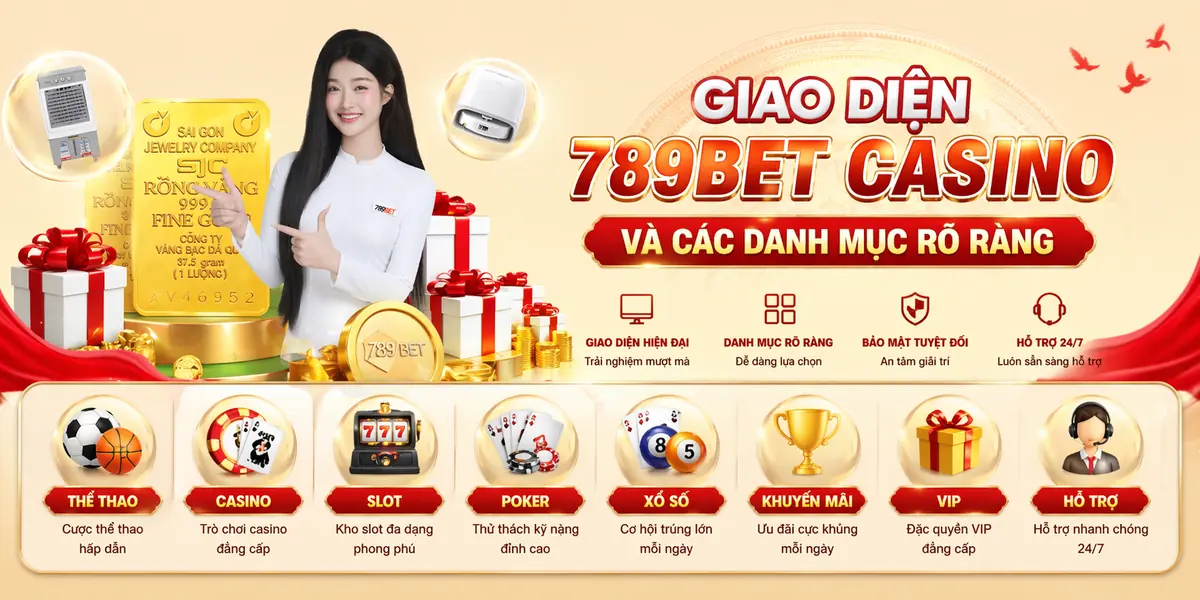 Giao diện 789bet casino và các danh mục rõ ràng